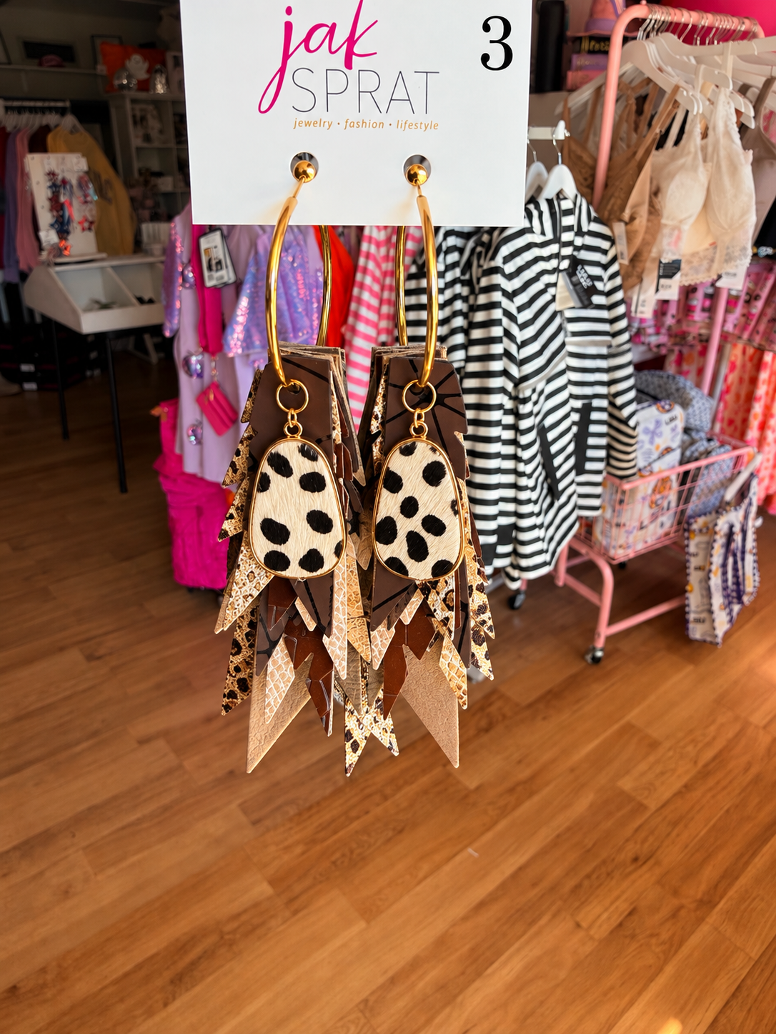 Jak Sprat Feral & Fabulous Collection: Charmed Fabulous Feather Dangles-Jewelry - Earrings-Dear Me Southern Boutique, located in DeRidder, Louisiana
