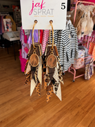 Jak Sprat Feral & Fabulous Collection: Charmed Fabulous Feather Dangles-Jewelry - Earrings-Dear Me Southern Boutique, located in DeRidder, Louisiana