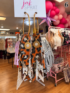 Jak Sprat Feral & Fabulous-Deer Camo Collection: Charmed Fabulous Feather Dangles-Jewelry - Earrings-Dear Me Southern Boutique, located in DeRidder, Louisiana