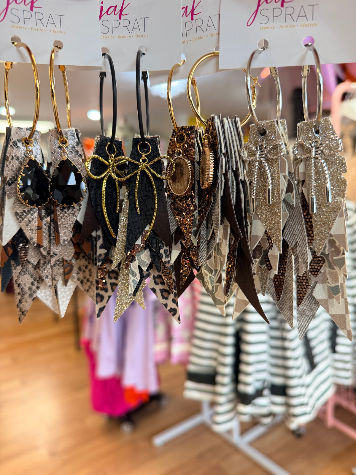 Jak Sprat Feral & Fabulous-Duck Camo Collection: Charmed Fabulous Feather Dangles-Jewelry - Earrings-Dear Me Southern Boutique, located in DeRidder, Louisiana