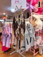Jak Sprat Feral & Fabulous-Duck Camo Collection: Medium Mic Drop Dangles-Jewelry - Earrings-Dear Me Southern Boutique, located in DeRidder, Louisiana