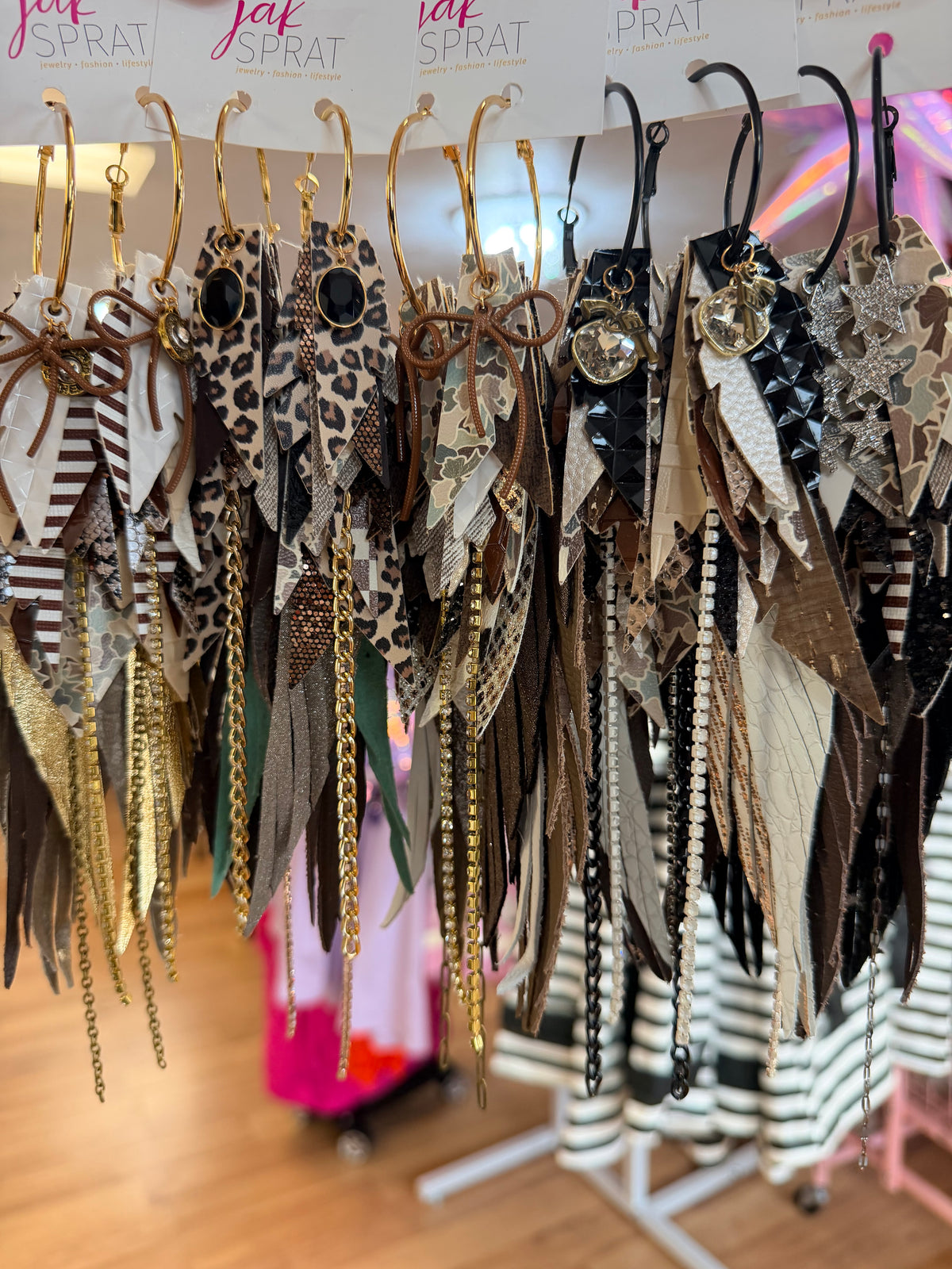 Jak Sprat Feral & Fabulous-Duck Camo Collection: Mega Mic Drop Dangles-Jewelry - Earrings-Dear Me Southern Boutique, located in DeRidder, Louisiana