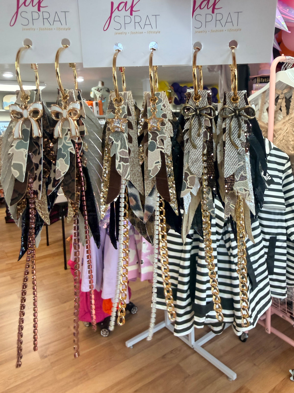 Jak Sprat Feral & Fabulous-Duck Camo Collection: Mini Mic Drop Dangles-Jewelry - Earrings-Dear Me Southern Boutique, located in DeRidder, Louisiana