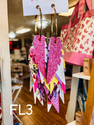 Jak Sprat Florals Collection: Fabulous Feather Dangles-Jewelry - Earrings-Dear Me Southern Boutique, located in DeRidder, Louisiana