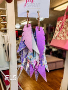 Jak Sprat Florals Collection: Fabulous Feather Dangles-Jewelry - Earrings-Dear Me Southern Boutique, located in DeRidder, Louisiana