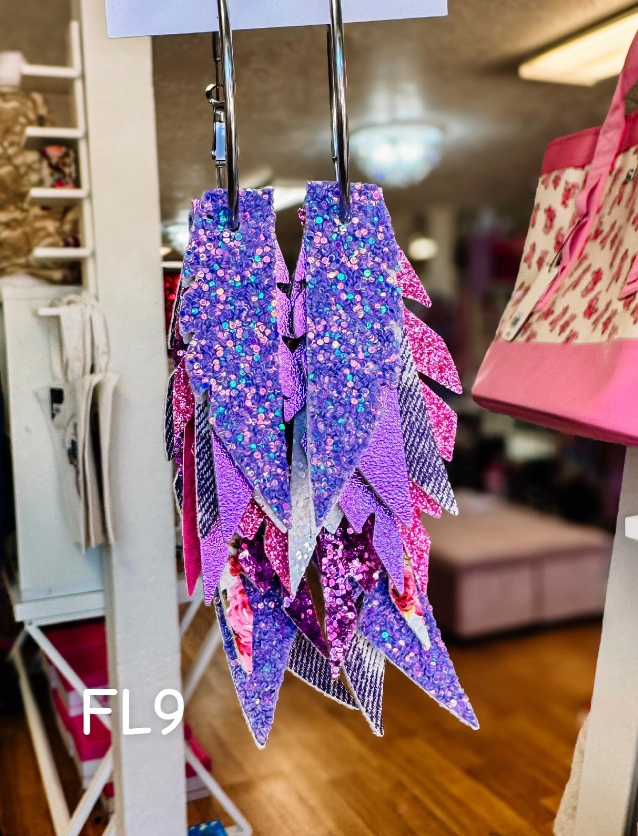 Jak Sprat Florals Collection: Fabulous Feather Dangles-Jewelry - Earrings-Dear Me Southern Boutique, located in DeRidder, Louisiana