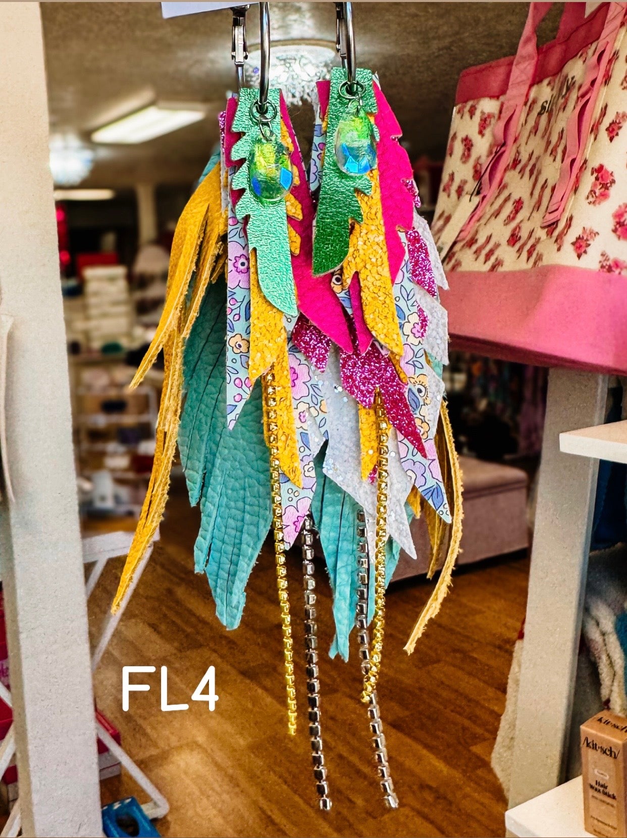 Jak Sprat Florals Collection: Medium Mic Drop Dangles-Jewelry - Earrings-Dear Me Southern Boutique, located in DeRidder, Louisiana