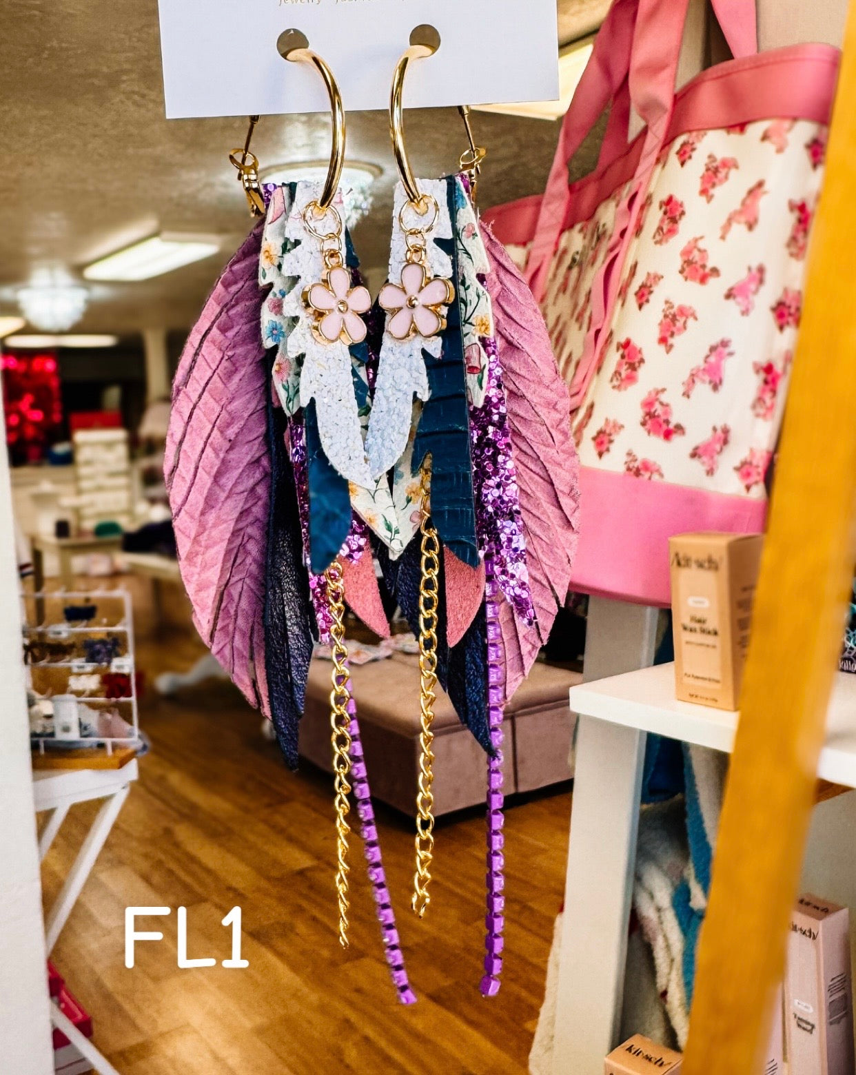 Jak Sprat Florals Collection: Mini Mic Drop Dangles-Earrings-Dear Me Southern Boutique, located in DeRidder, Louisiana
