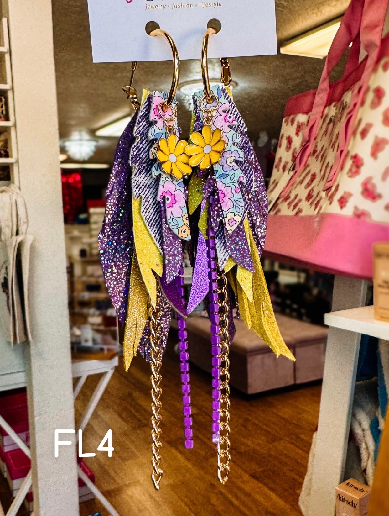 Jak Sprat Florals Collection: Mini Mic Drop Dangles-Earrings-Dear Me Southern Boutique, located in DeRidder, Louisiana