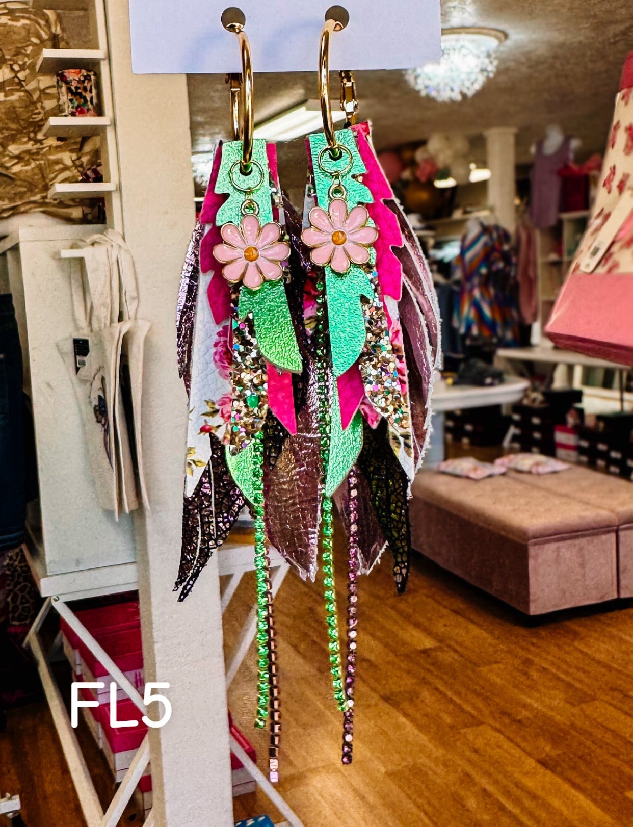 Jak Sprat Florals Collection: Mini Mic Drop Dangles-Earrings-Dear Me Southern Boutique, located in DeRidder, Louisiana