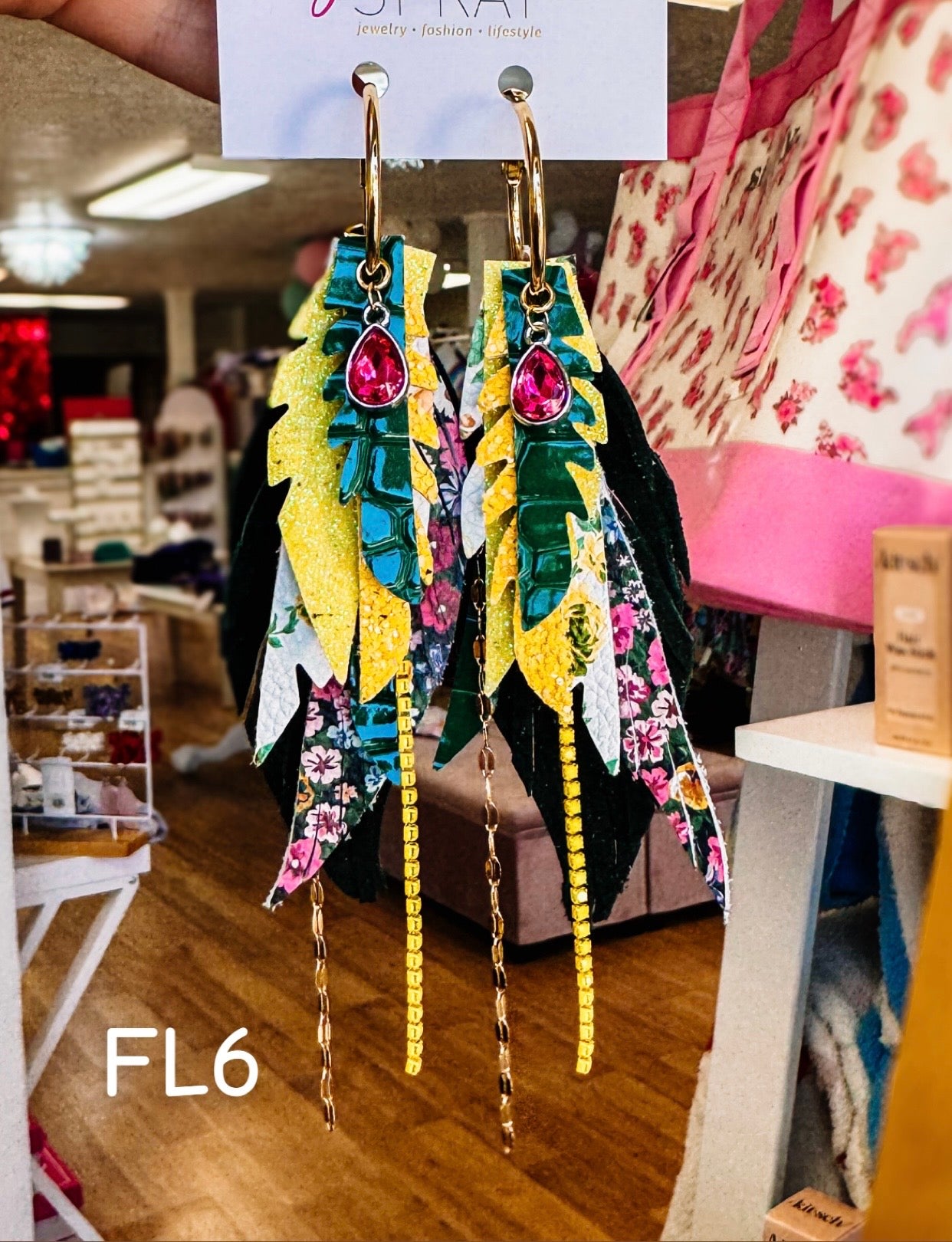 Jak Sprat Florals Collection: Mini Mic Drop Dangles-Earrings-Dear Me Southern Boutique, located in DeRidder, Louisiana