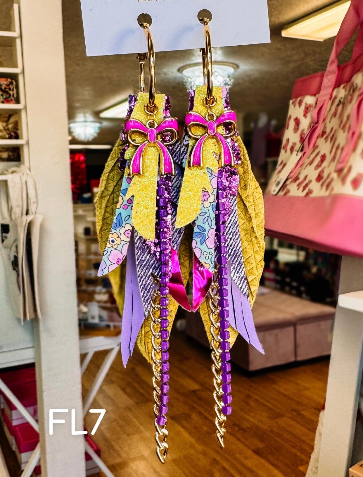Jak Sprat Florals Collection: Mini Mic Drop Dangles-Earrings-Dear Me Southern Boutique, located in DeRidder, Louisiana