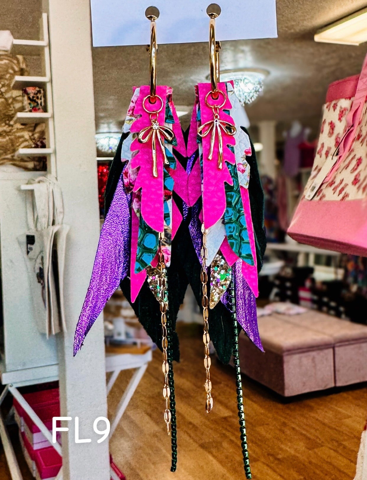 Jak Sprat Florals Collection: Mini Mic Drop Dangles-Earrings-Dear Me Southern Boutique, located in DeRidder, Louisiana