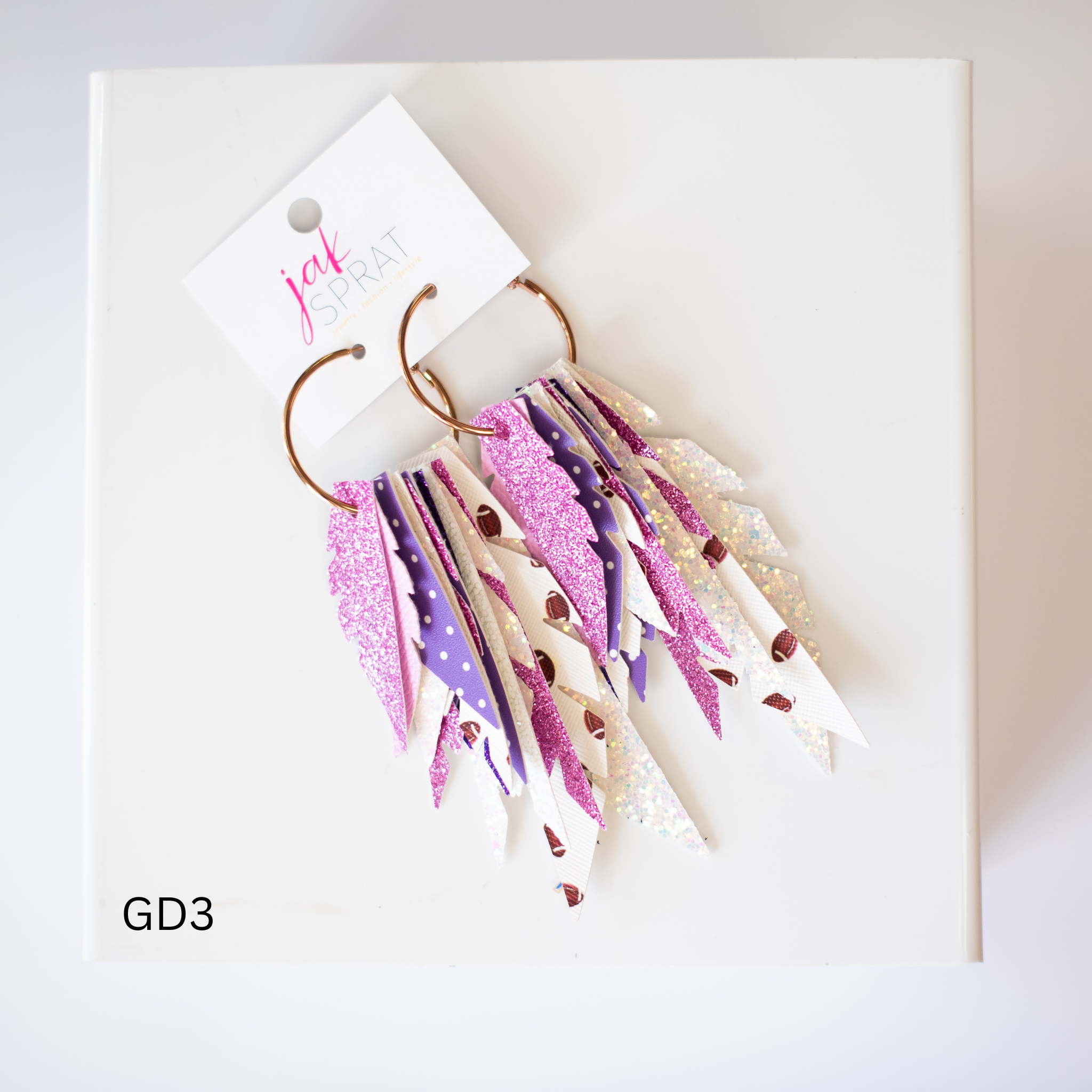 Jak Sprat Game Day Collection: Fabulous Feather Dangles-Earrings-Dear Me Southern Boutique, located in DeRidder, Louisiana