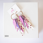 Jak Sprat Game Day Collection: Fabulous Feather Dangles-Earrings-Dear Me Southern Boutique, located in DeRidder, Louisiana