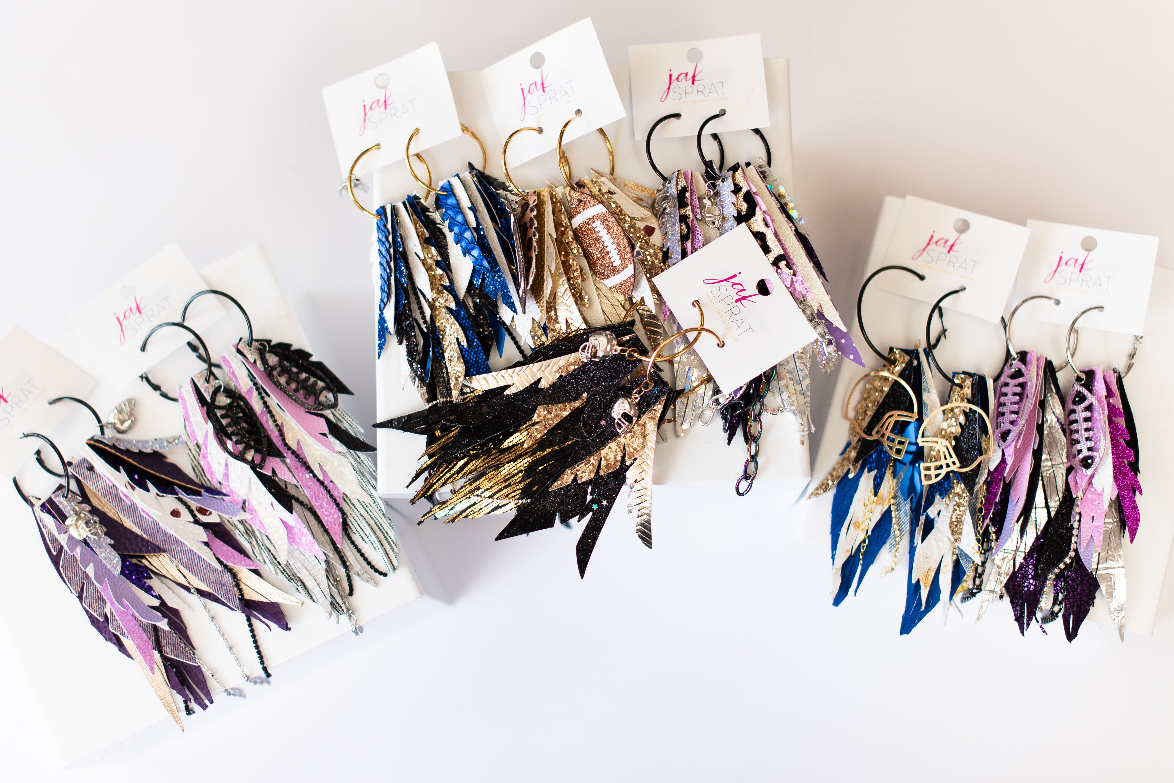 Jak Sprat Game Day Collection: Medium Mic Drop Dangles-Earrings-Dear Me Southern Boutique, located in DeRidder, Louisiana
