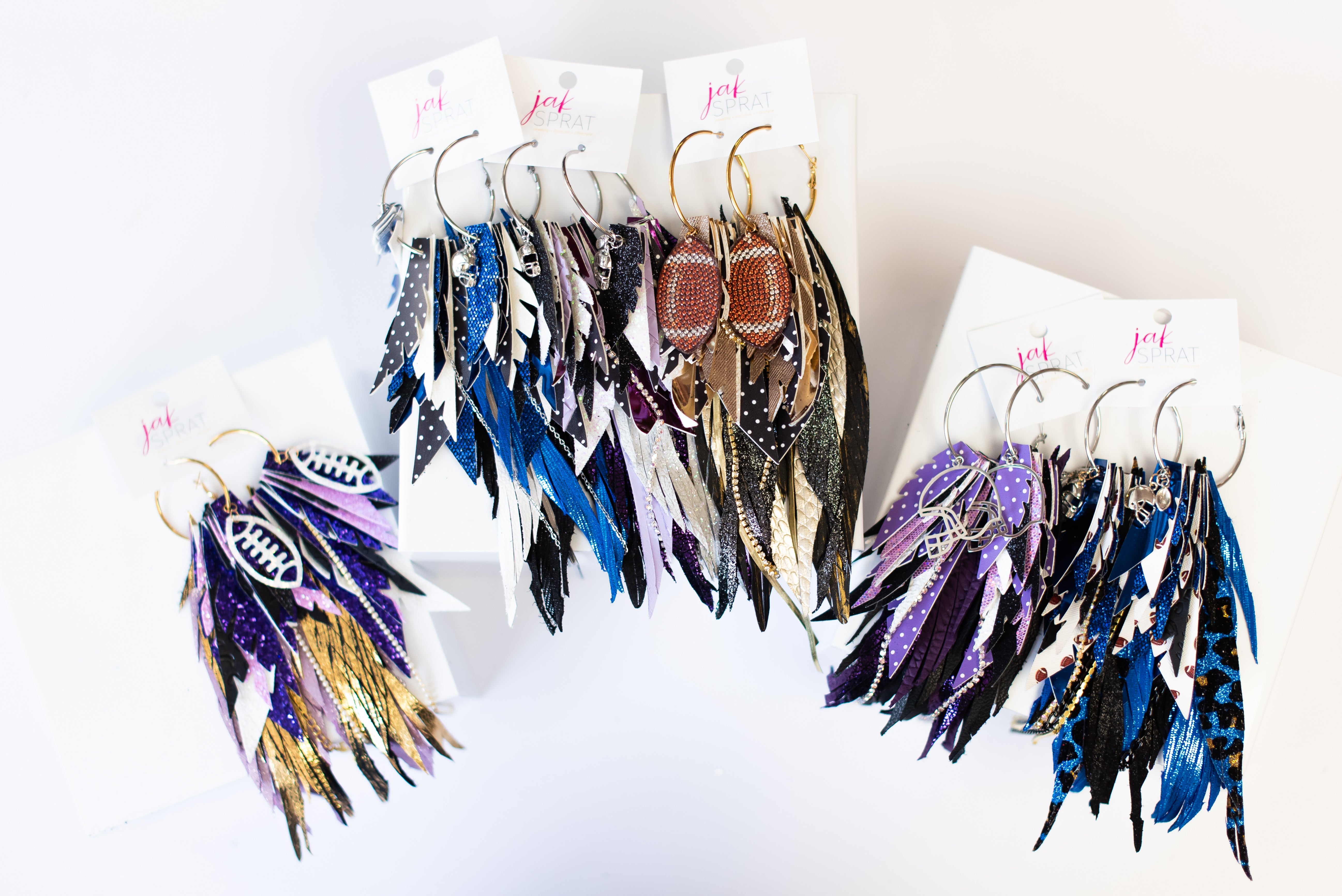 Jak Sprat Game Day Collection: Mega Mic Drop Dangles-Earrings-Dear Me Southern Boutique, located in DeRidder, Louisiana