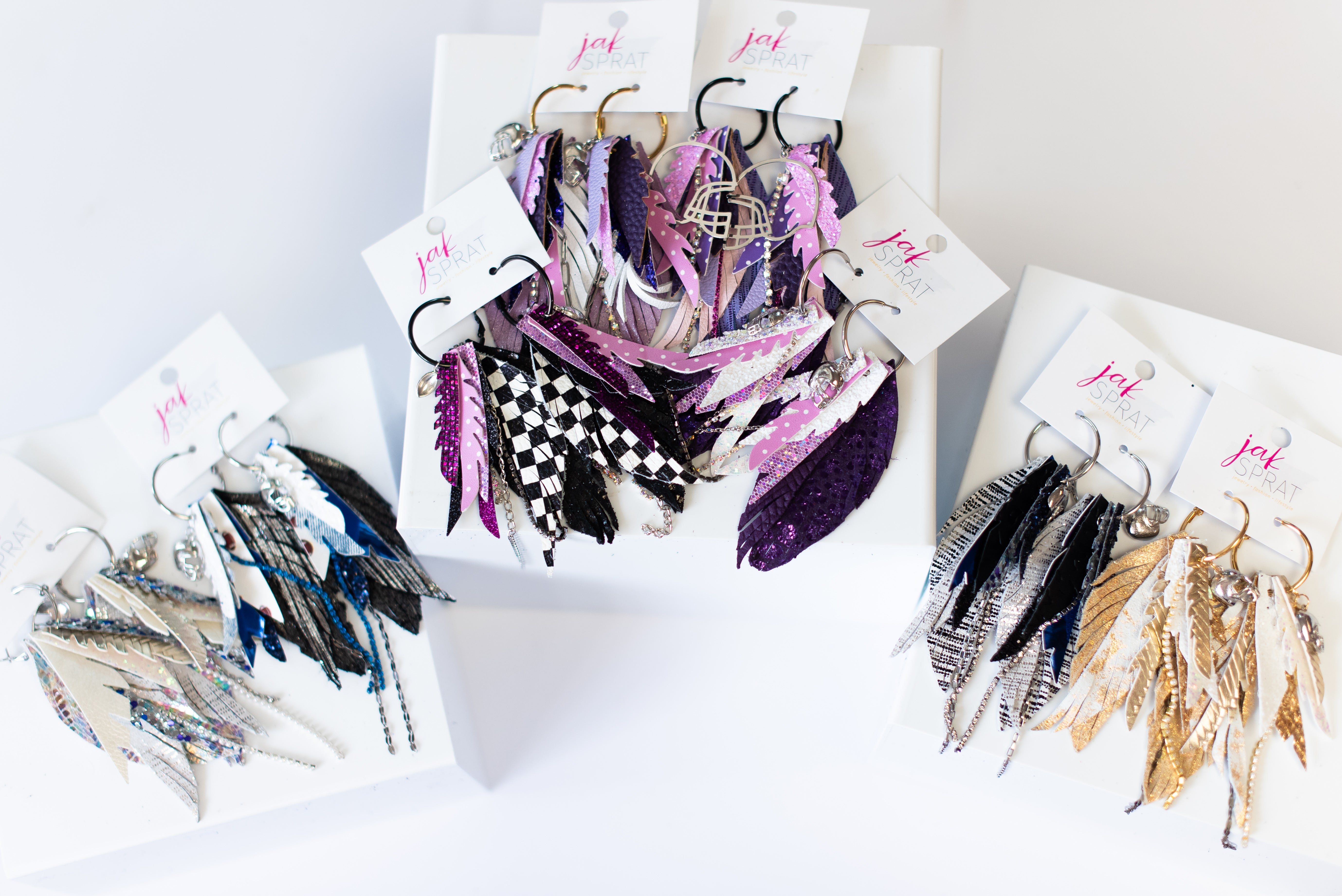 Jak Sprat Game Day Collection: Mini Mic Drop Dangles-Earrings-Dear Me Southern Boutique, located in DeRidder, Louisiana