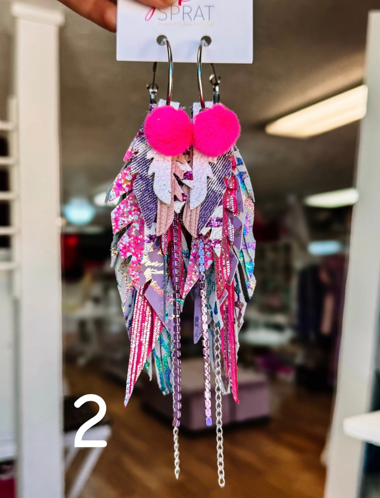 Jak Sprat Neon Collection: Medium Mic Drop Dangles-Earrings-Dear Me Southern Boutique, located in DeRidder, Louisiana