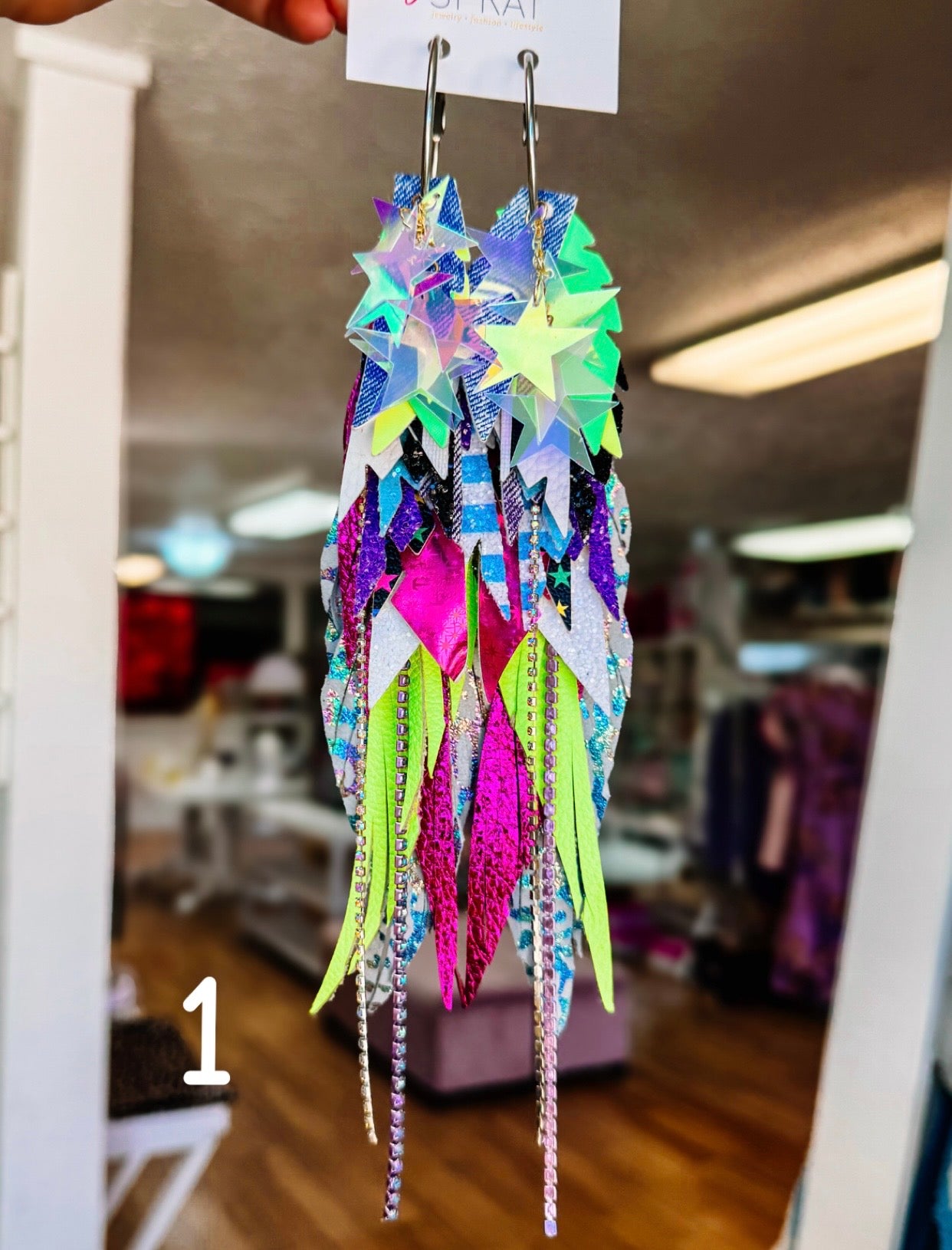 Jak Sprat Neon Collection: Mega Mic Drop Dangles-Earrings-Dear Me Southern Boutique, located in DeRidder, Louisiana