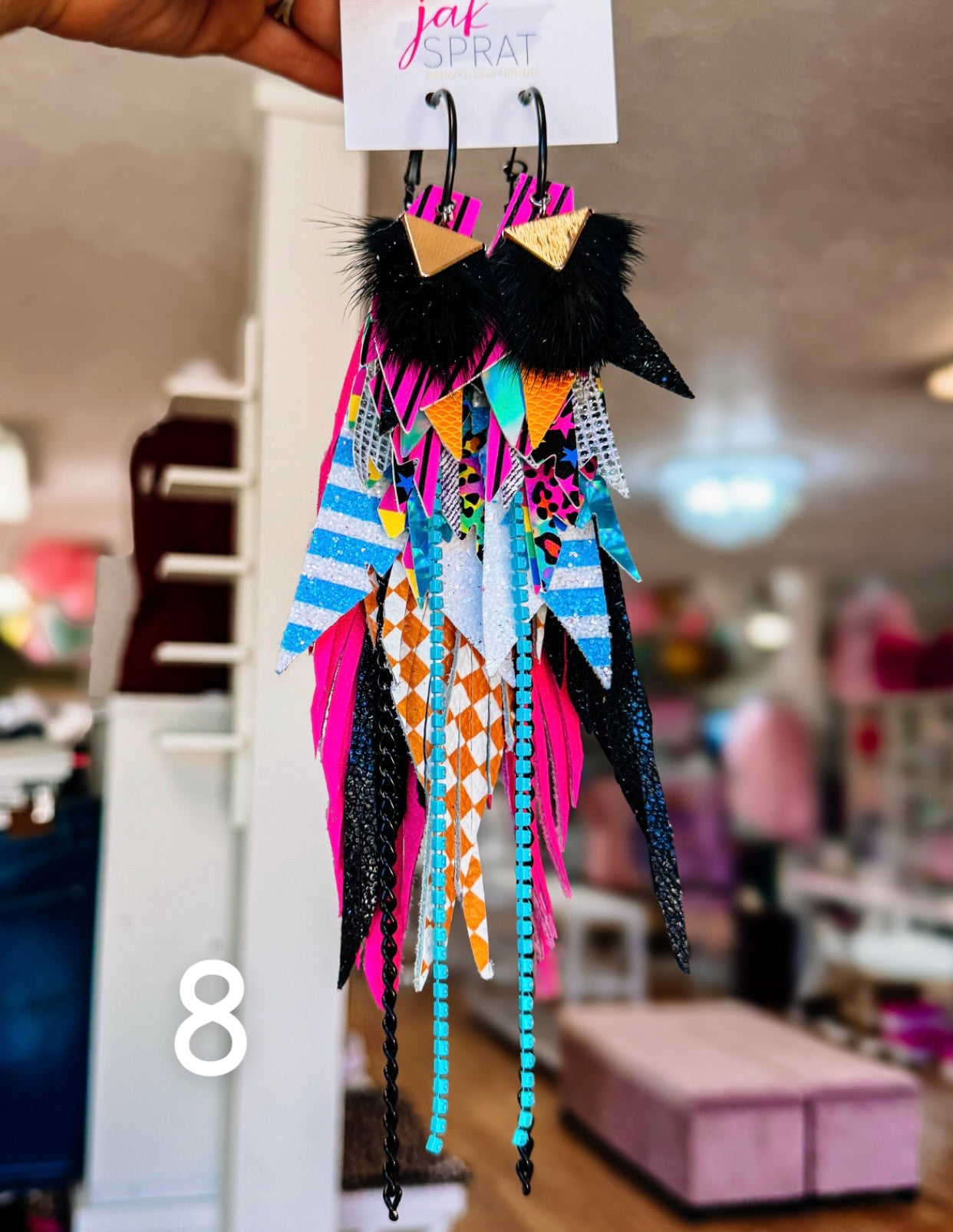 Jak Sprat Neon Collection: Mega Mic Drop Dangles-Earrings-Dear Me Southern Boutique, located in DeRidder, Louisiana