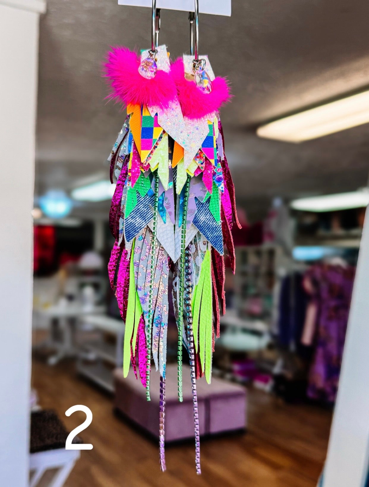 Jak Sprat Neon Collection: Mega Mic Drop Dangles-Jewelry - Earrings-Dear Me Southern Boutique, located in DeRidder, Louisiana