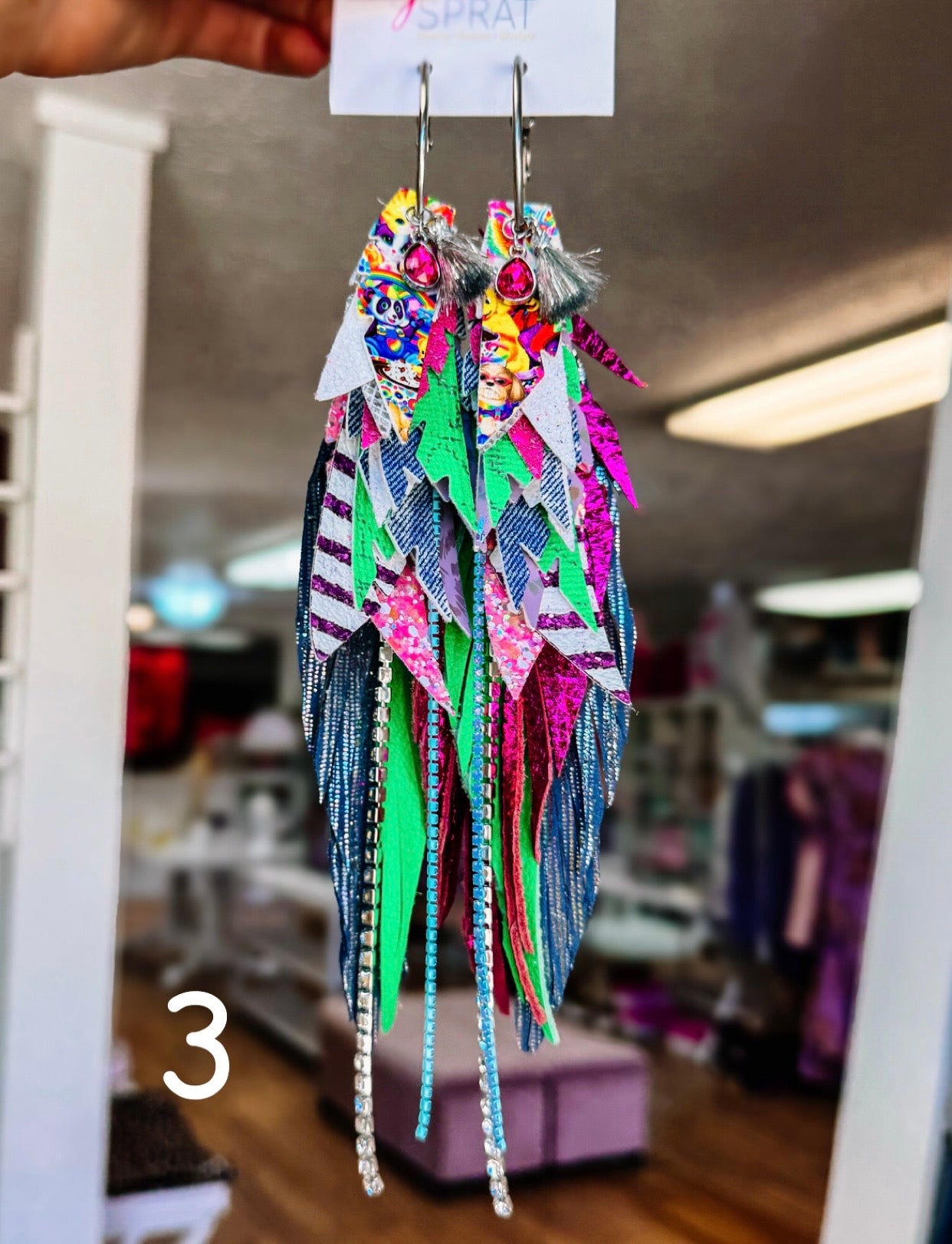 Jak Sprat Neon Collection: Mega Mic Drop Dangles-Jewelry - Earrings-Dear Me Southern Boutique, located in DeRidder, Louisiana