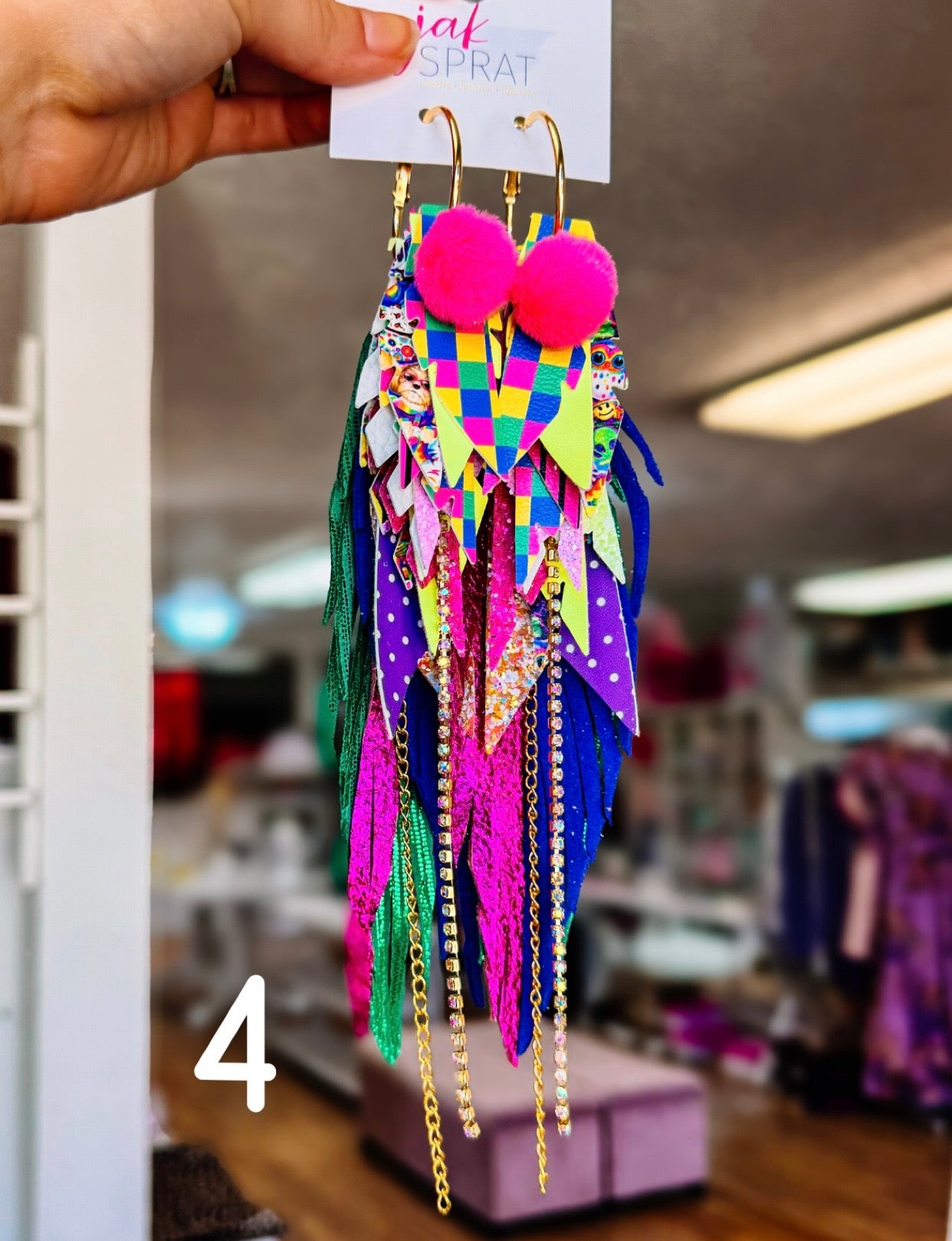 Jak Sprat Neon Collection: Mega Mic Drop Dangles-Jewelry - Earrings-Dear Me Southern Boutique, located in DeRidder, Louisiana
