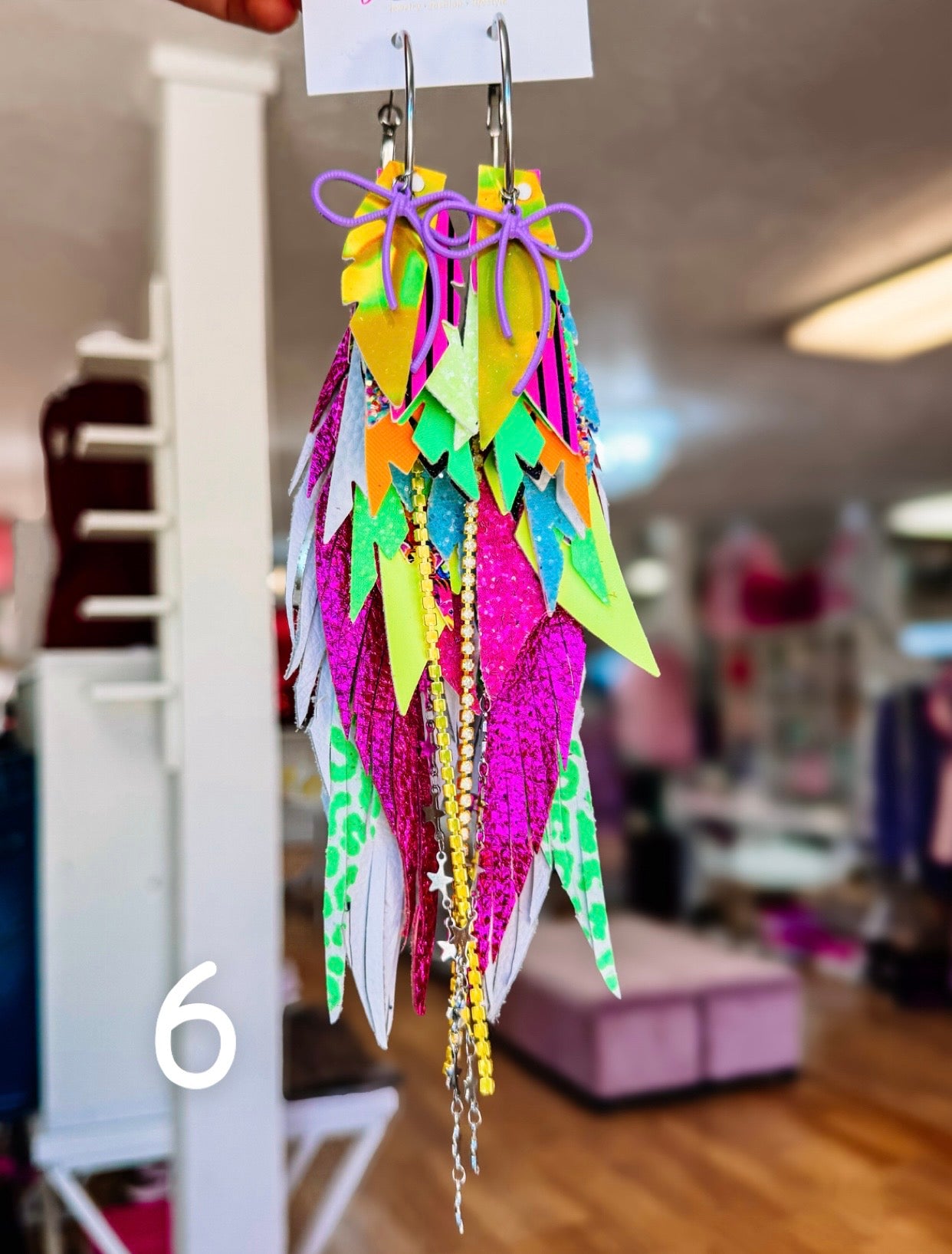 Jak Sprat Neon Collection: Mega Mic Drop Dangles-Jewelry - Earrings-Dear Me Southern Boutique, located in DeRidder, Louisiana