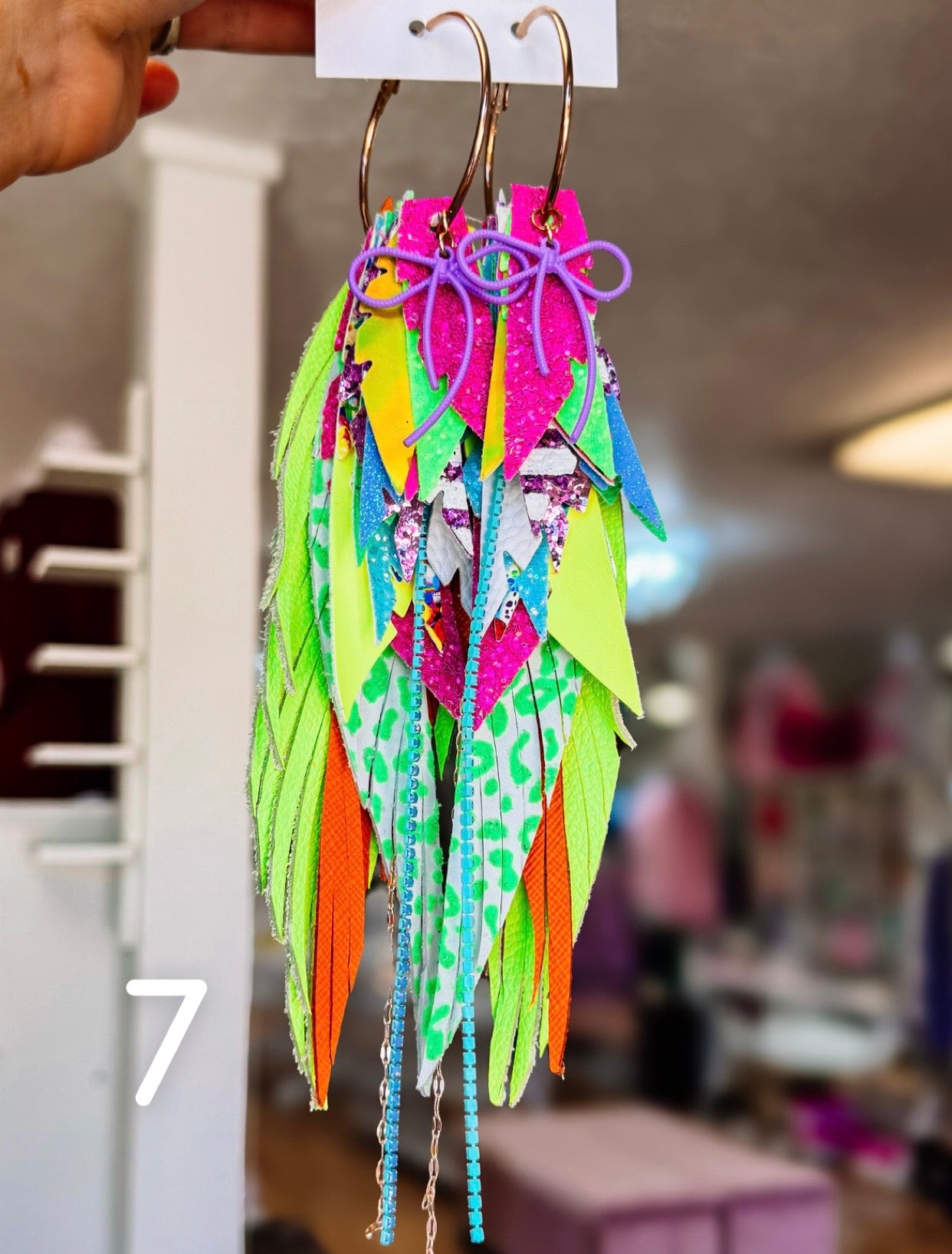 Jak Sprat Neon Collection: Mega Mic Drop Dangles-Jewelry - Earrings-Dear Me Southern Boutique, located in DeRidder, Louisiana