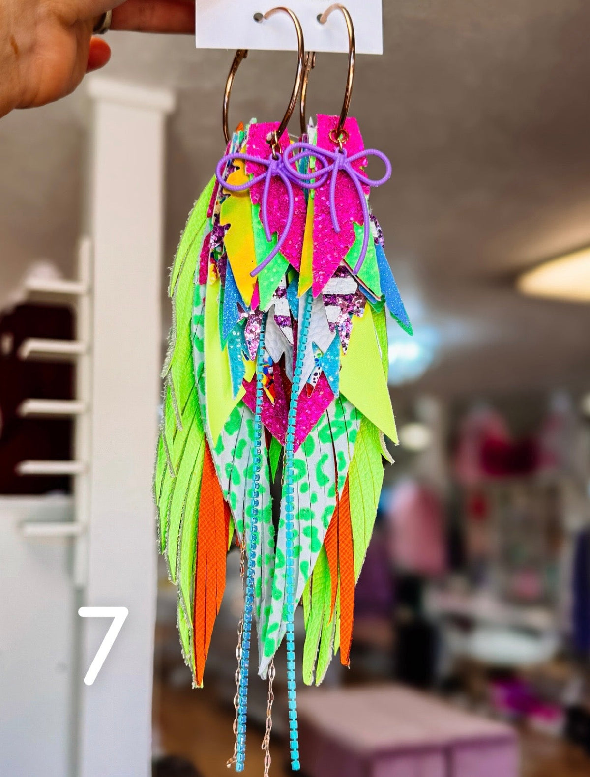 Jak Sprat Neon Collection: Mega Mic Drop Dangles-Jewelry - Earrings-Dear Me Southern Boutique, located in DeRidder, Louisiana