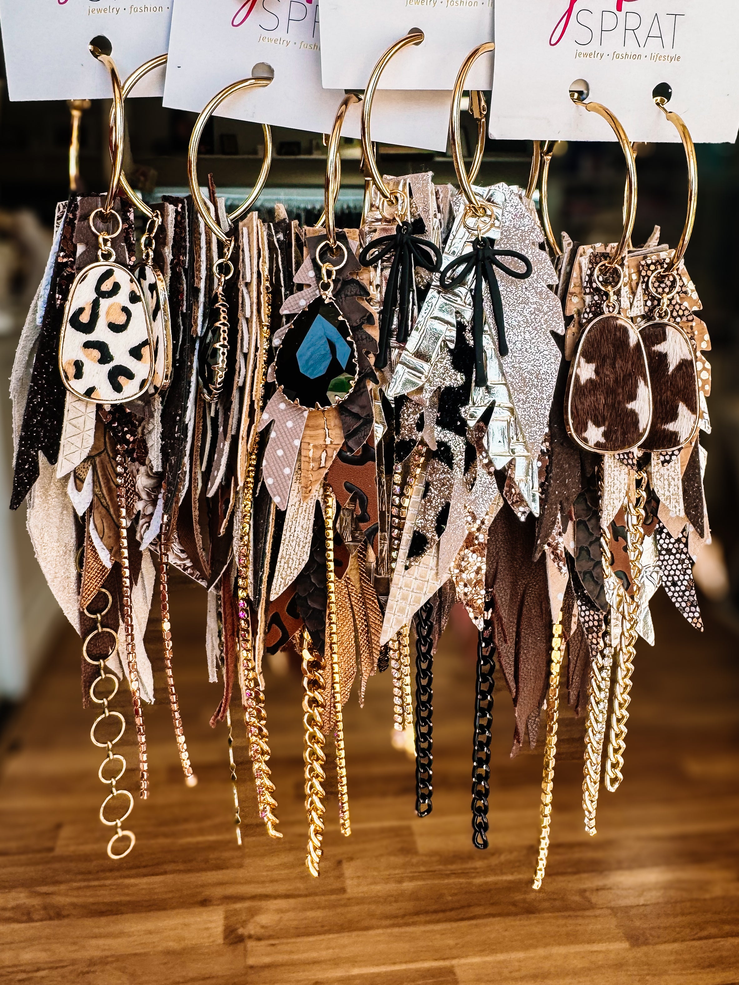 Jak Sprat Neutrals Collection: Medium Mic Drop Dangles-Earrings-Dear Me Southern Boutique, located in DeRidder, Louisiana
