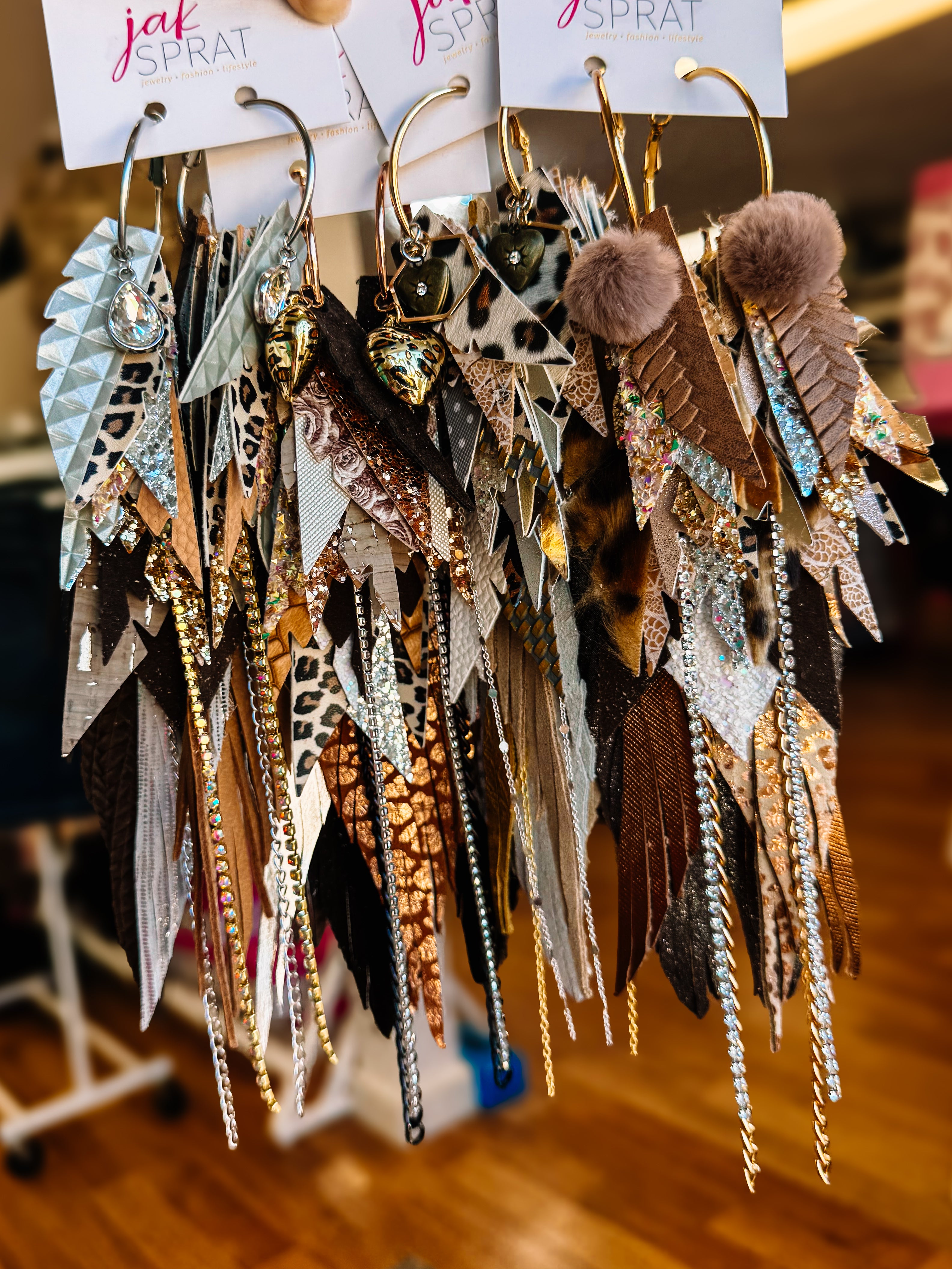 Jak Sprat Neutrals Collection: Mega Mic Drop Dangles-Earrings-Dear Me Southern Boutique, located in DeRidder, Louisiana