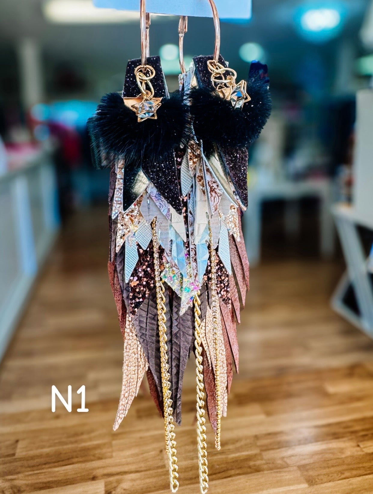 Jak Sprat Neutrals Collection: Mega Mic Drop Dangles-Jewelry - Earrings-Dear Me Southern Boutique, located in DeRidder, Louisiana