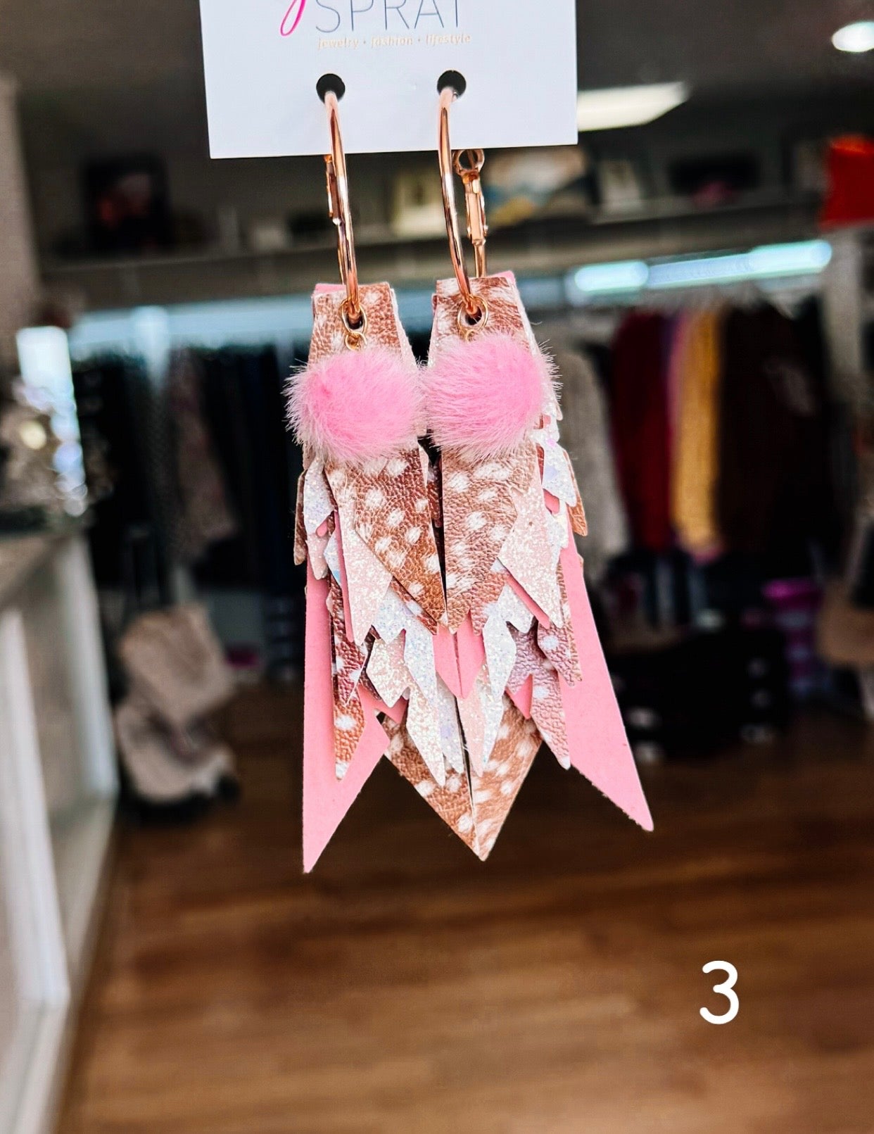 Jak Sprat Oh Deer, She's Cute Collection: Charmed Fabulous Feather Dangles-Jewelry - Earrings-Dear Me Southern Boutique, located in DeRidder, Louisiana