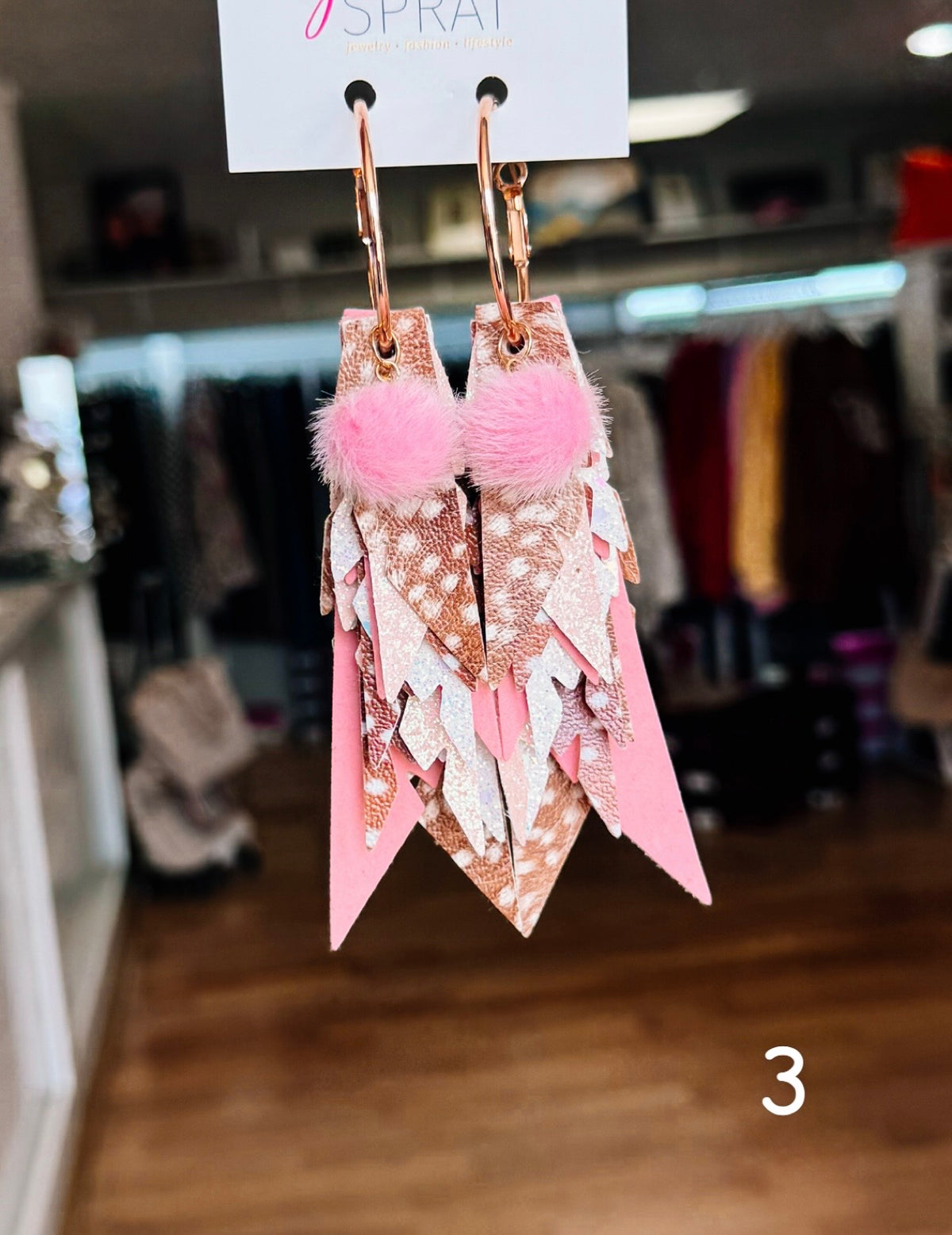 Jak Sprat Oh Deer, She's Cute Collection: Charmed Fabulous Feather Dangles-Jewelry - Earrings-Dear Me Southern Boutique, located in DeRidder, Louisiana