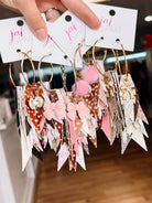 Jak Sprat Oh Deer, She's Cute Collection: Charmed Fabulous Feather Dangles-Jewelry - Earrings-Dear Me Southern Boutique, located in DeRidder, Louisiana