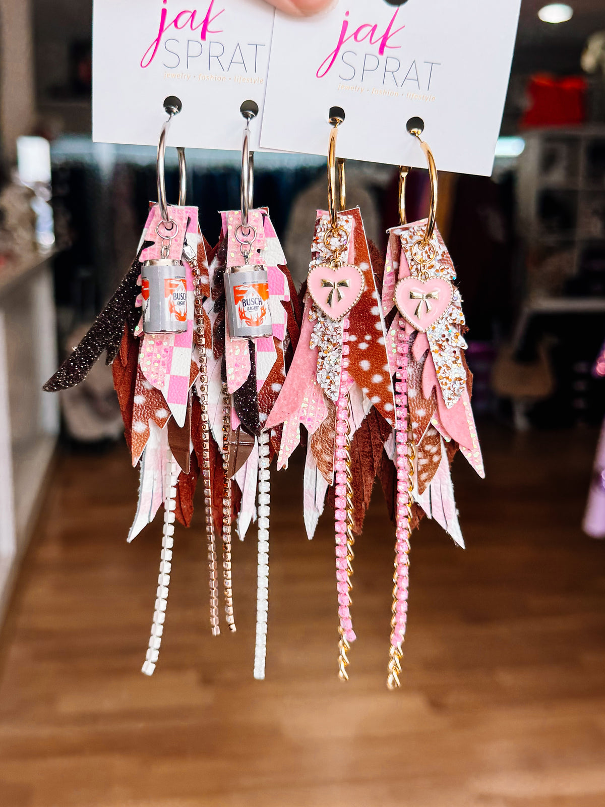 Jak Sprat Oh Deer, She's Cute Collection: Mini Mic Drop Dangles-Jewelry - Earrings-Dear Me Southern Boutique, located in DeRidder, Louisiana