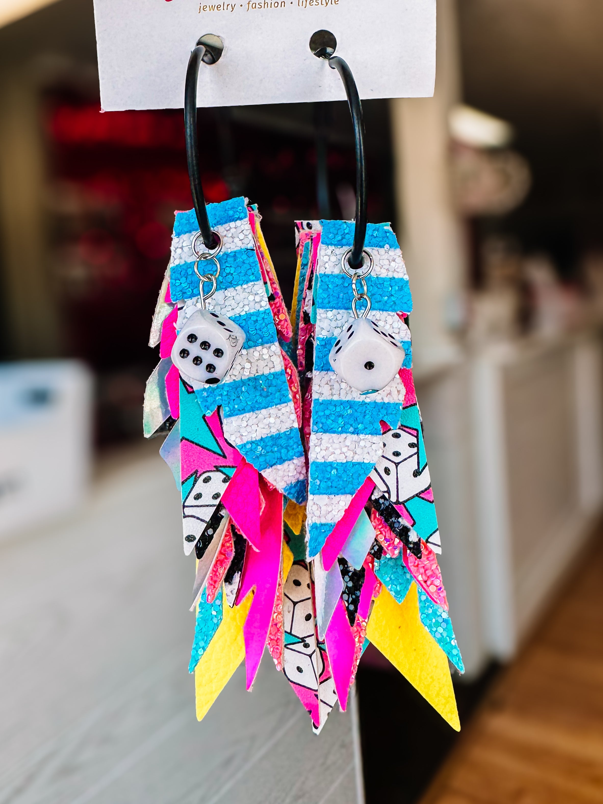 Jak Sprat Party Palette Collection: Charmed Fabulous Feather Dangles-Jewelry - Earrings-Dear Me Southern Boutique, located in DeRidder, Louisiana