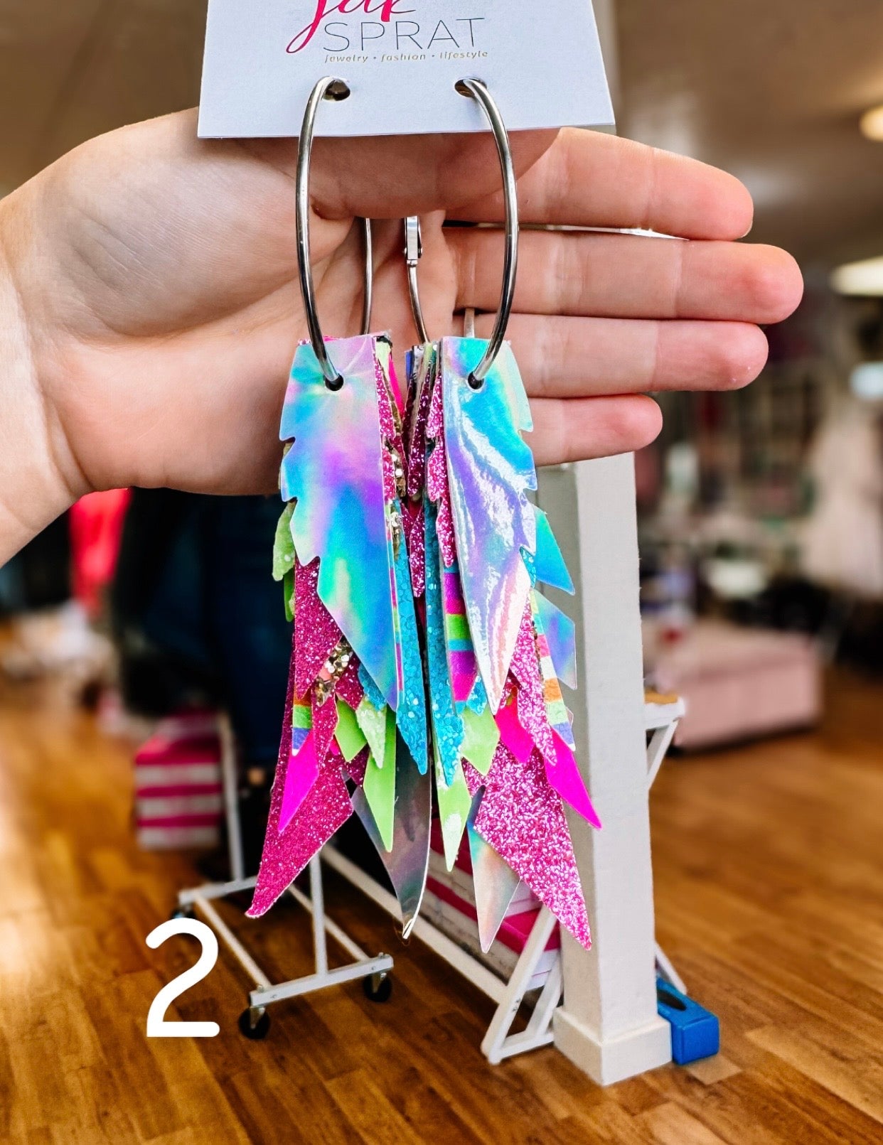 Jak Sprat Party Palette Collection: Fabulous Feather Dangles-Earrings-Dear Me Southern Boutique, located in DeRidder, Louisiana