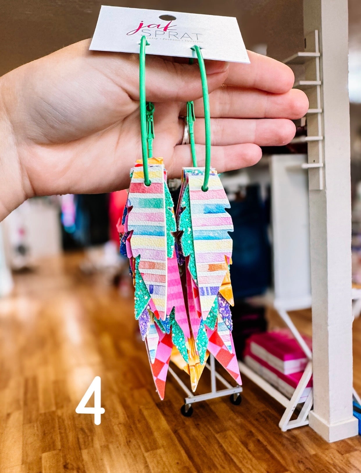 Jak Sprat Party Palette Collection: Fabulous Feather Dangles-Earrings-Dear Me Southern Boutique, located in DeRidder, Louisiana