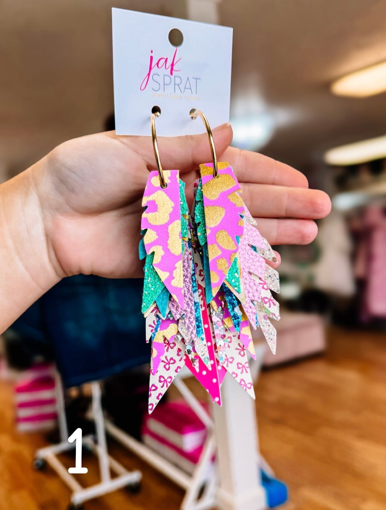 Jak Sprat Party Palette Collection: Fabulous Feather Dangles-Earrings-Dear Me Southern Boutique, located in DeRidder, Louisiana