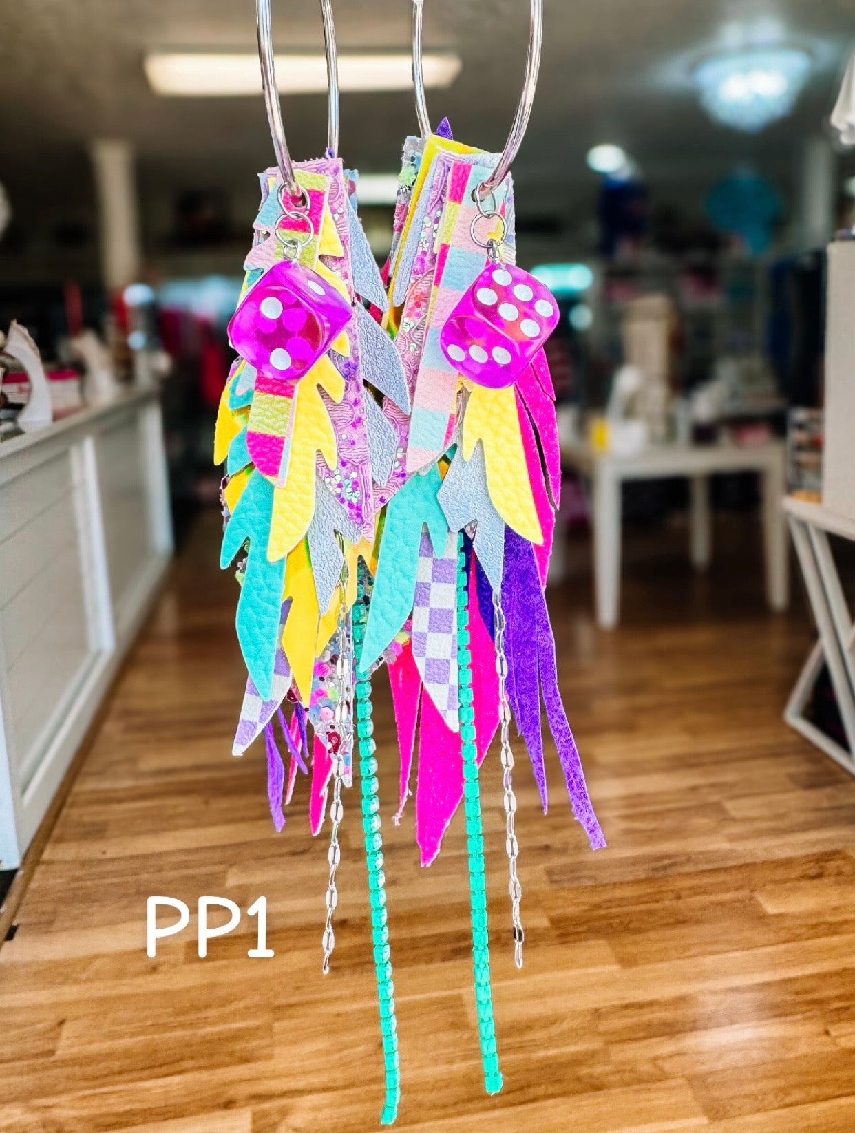 Jak Sprat Party Palette Collection: Medium Mic Drop Dangles-Jewelry - Earrings-Dear Me Southern Boutique, located in DeRidder, Louisiana