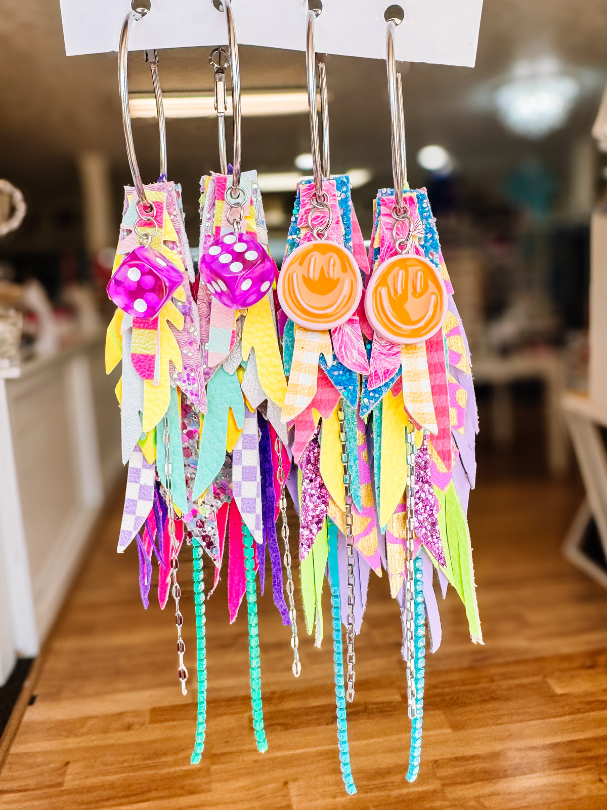 Jak Sprat Party Palette Collection: Medium Mic Drop Dangles-Jewelry - Earrings-Dear Me Southern Boutique, located in DeRidder, Louisiana