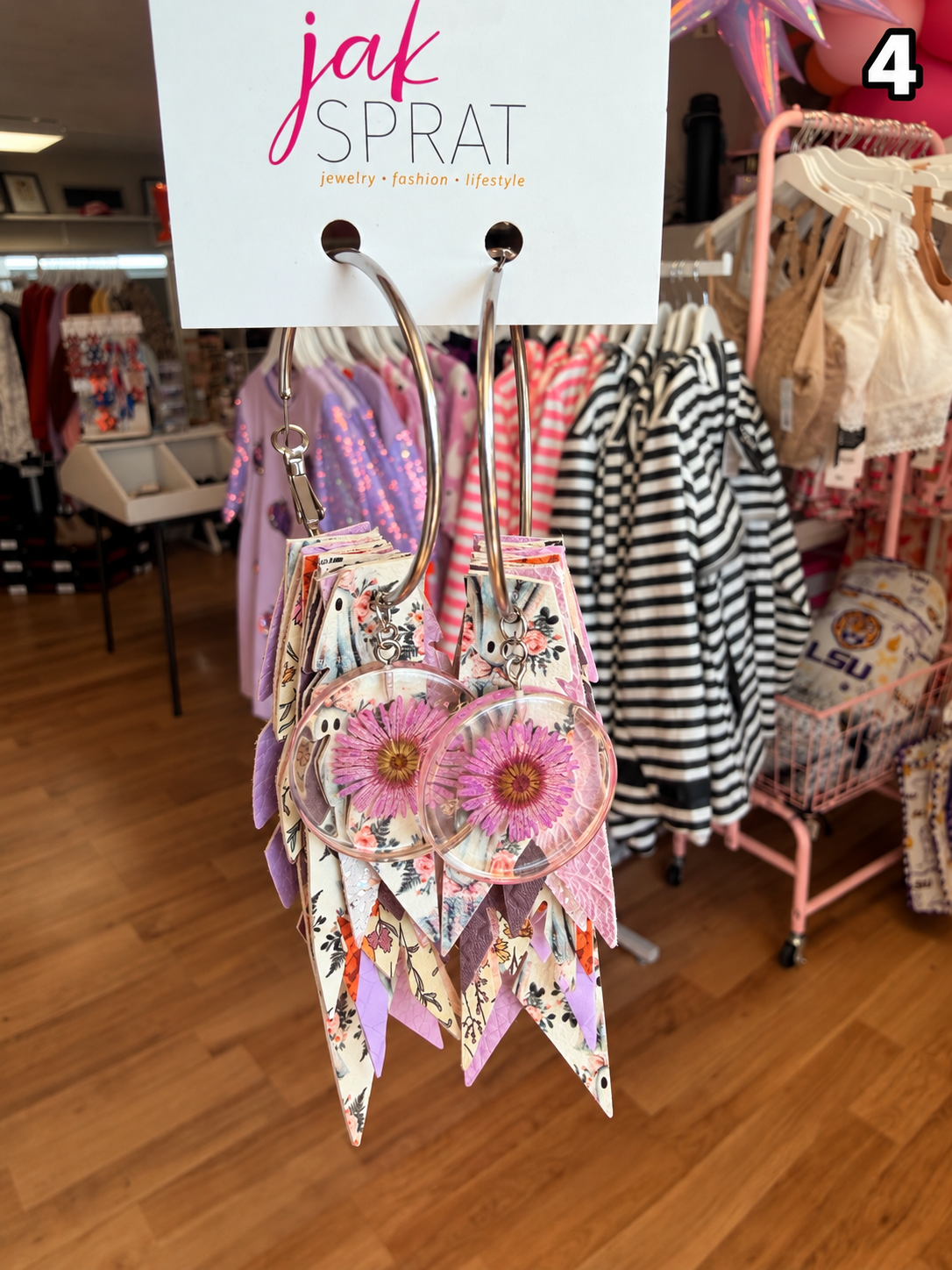 Jak Sprat Phantoms & Florals Collection: Charmed Fabulous Feather Dangles-Jewelry - Earrings-Dear Me Southern Boutique, located in DeRidder, Louisiana