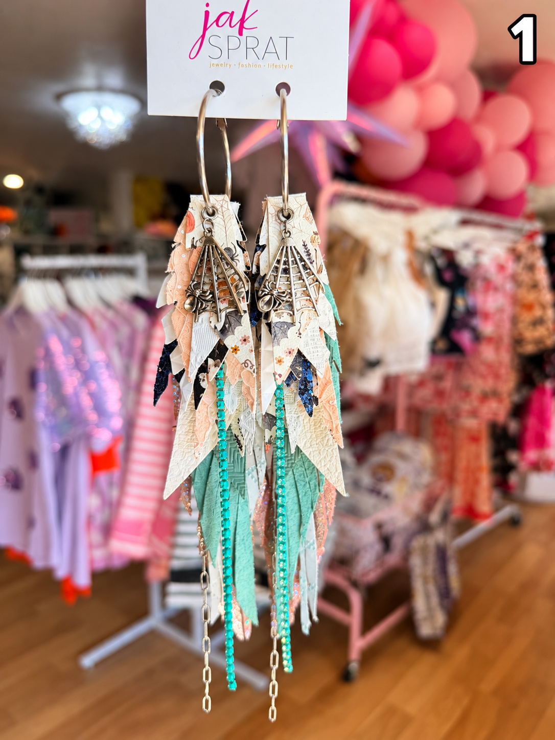 Jak Sprat Phantoms & Florals Collection: Mega Mic Drop Dangles-Jewelry - Earrings-Dear Me Southern Boutique, located in DeRidder, Louisiana