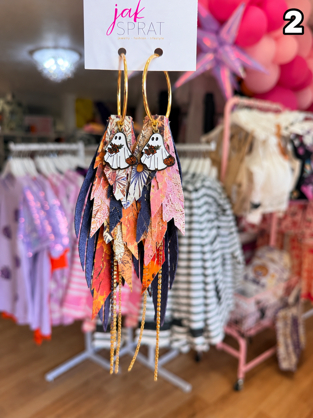 Jak Sprat Phantoms & Florals Collection: Mega Mic Drop Dangles-Jewelry - Earrings-Dear Me Southern Boutique, located in DeRidder, Louisiana