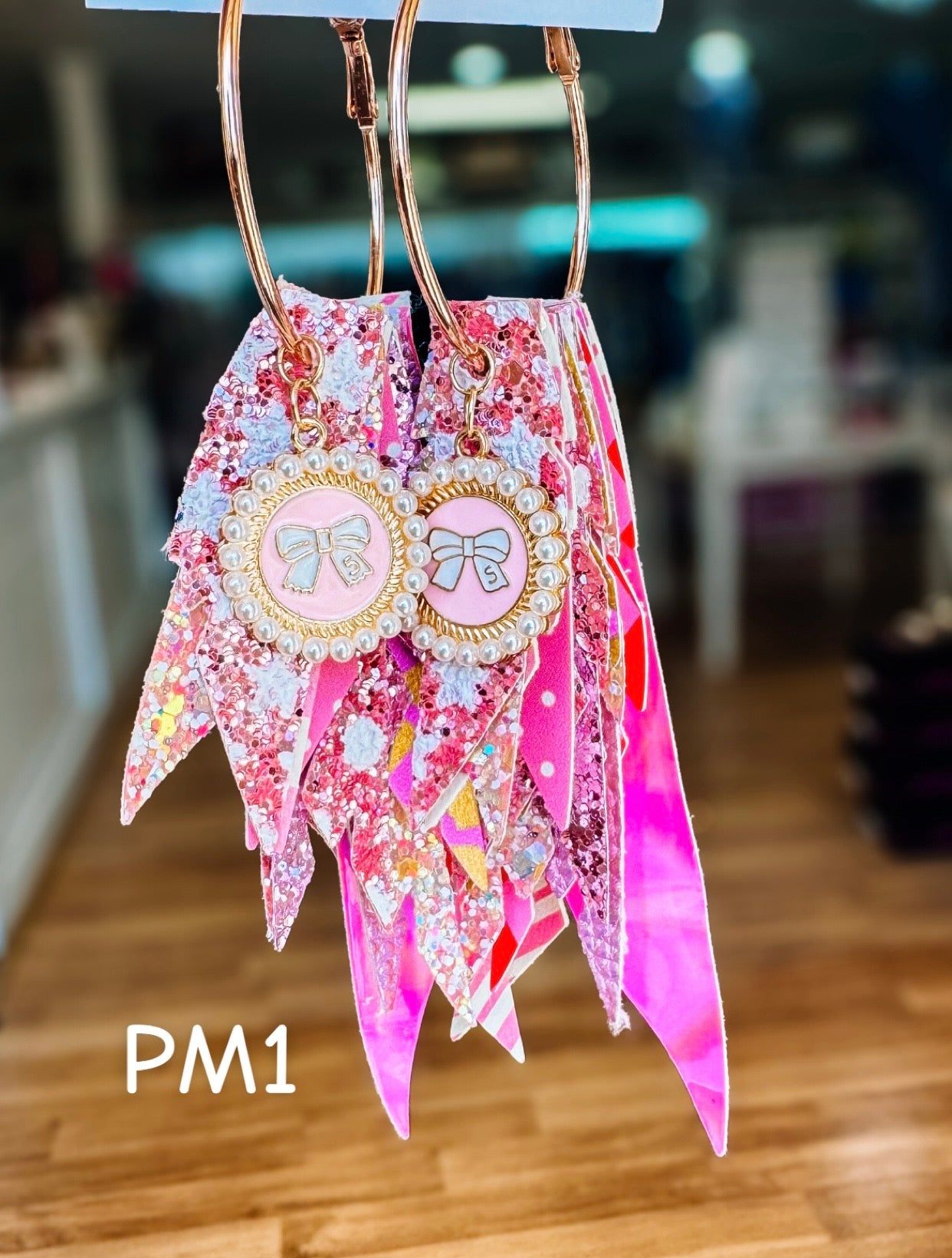Jak Sprat Pink Monochromatic Collection: Charmed Fabulous Feather Dangles-Jewelry - Earrings-Dear Me Southern Boutique, located in DeRidder, Louisiana