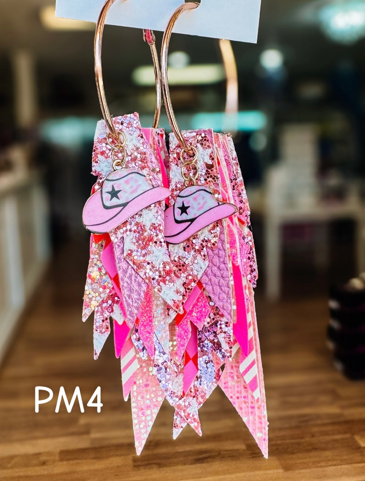 Jak Sprat Pink Monochromatic Collection: Charmed Fabulous Feather Dangles-Jewelry - Earrings-Dear Me Southern Boutique, located in DeRidder, Louisiana