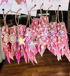 Jak Sprat Pink Monochromatic Collection: Charmed Fabulous Feather Dangles-Jewelry - Earrings-Dear Me Southern Boutique, located in DeRidder, Louisiana